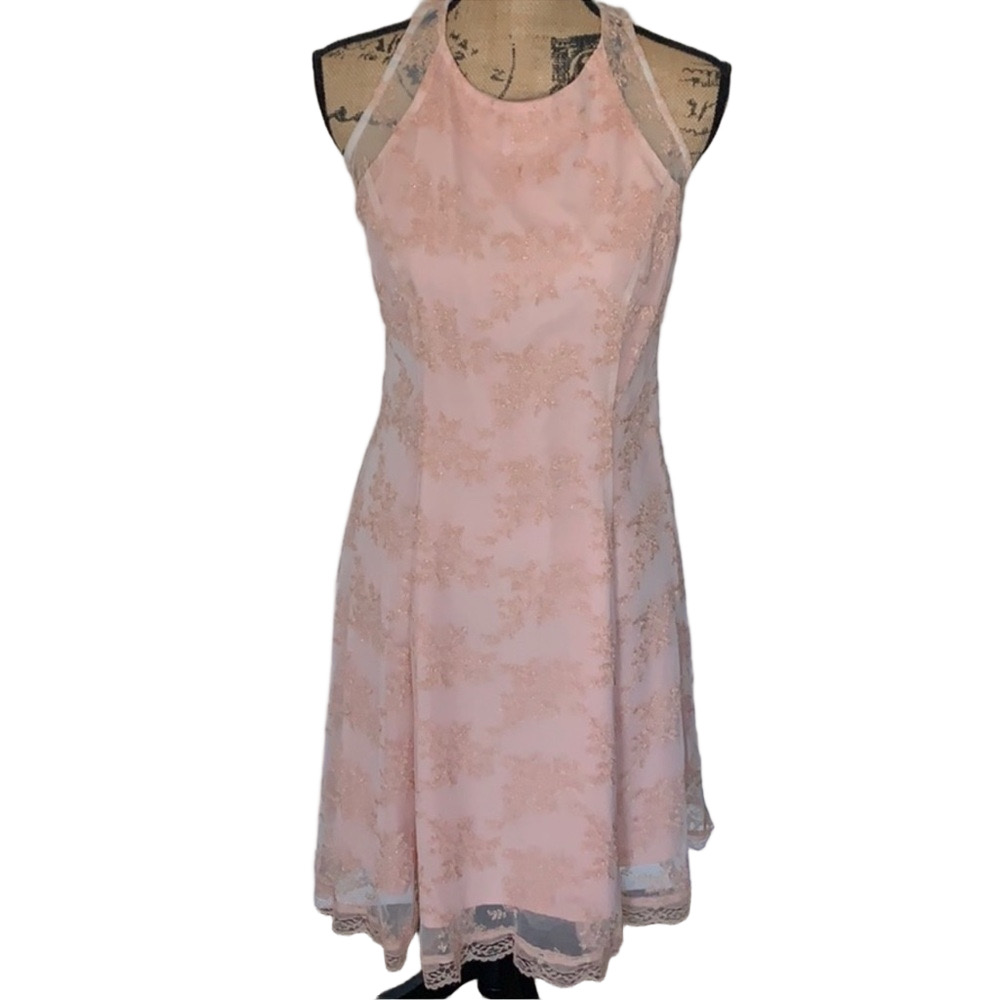 Nanette Lepore Blush Lace Midi Dress